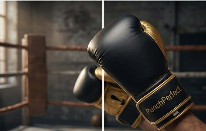 ZEXAM's PunchPerfect Professional Boxing Gloves - Premium Black & Gold Leather - Training & Sparring