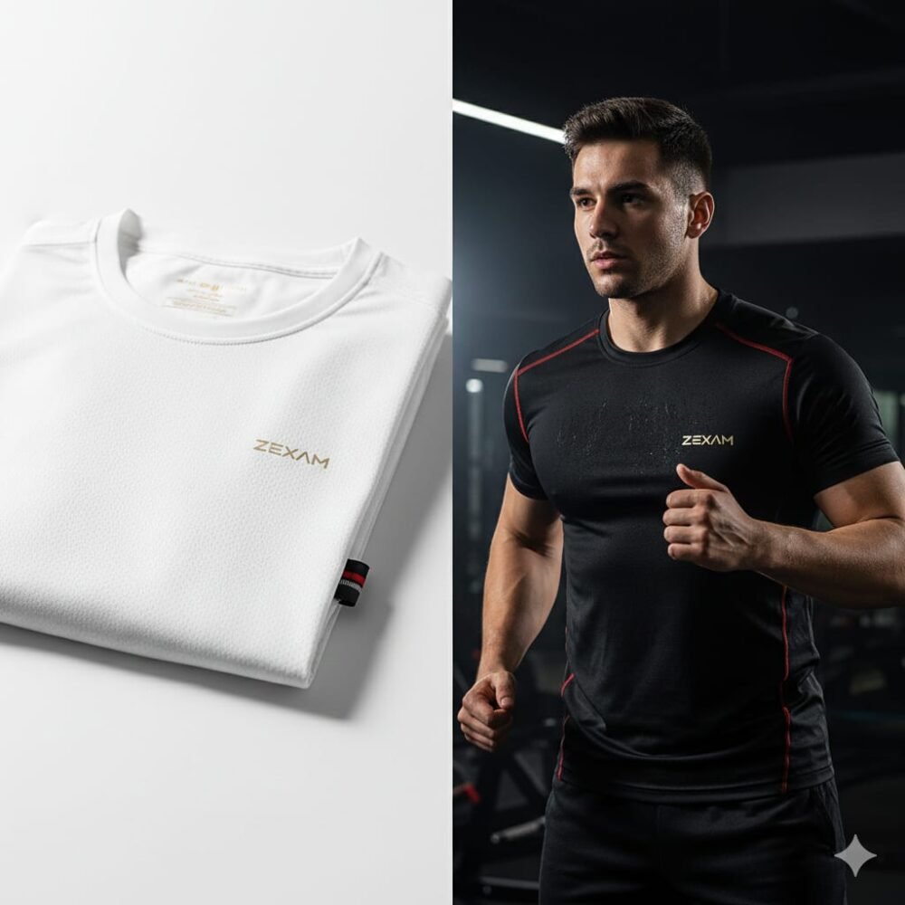 ZEXAM Performance Gym T-Shirt – Breathable Quick-Dry Fitness Shirt for Men | Lightweight Workout & Training Wear