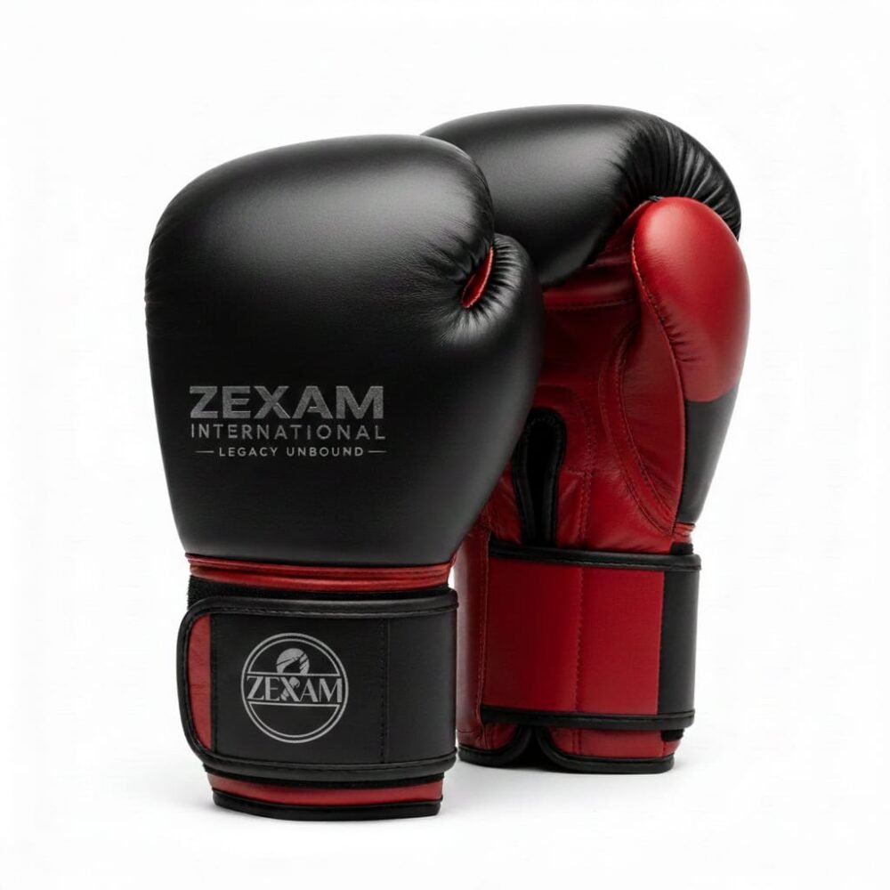 ZEXAM Premium Boxing Gloves – Black & Red Training & Sparring Gloves | Durable Fight Gear for Gym & MMA