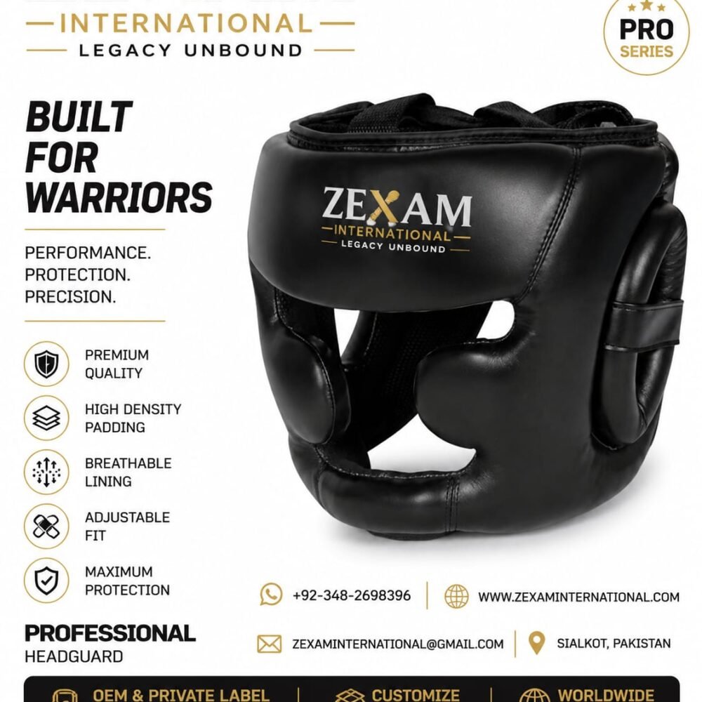 Premium Leather Boxing Head Guard | OEM Boxing Headgear Manufacturer | Sparring & Training Head Protection